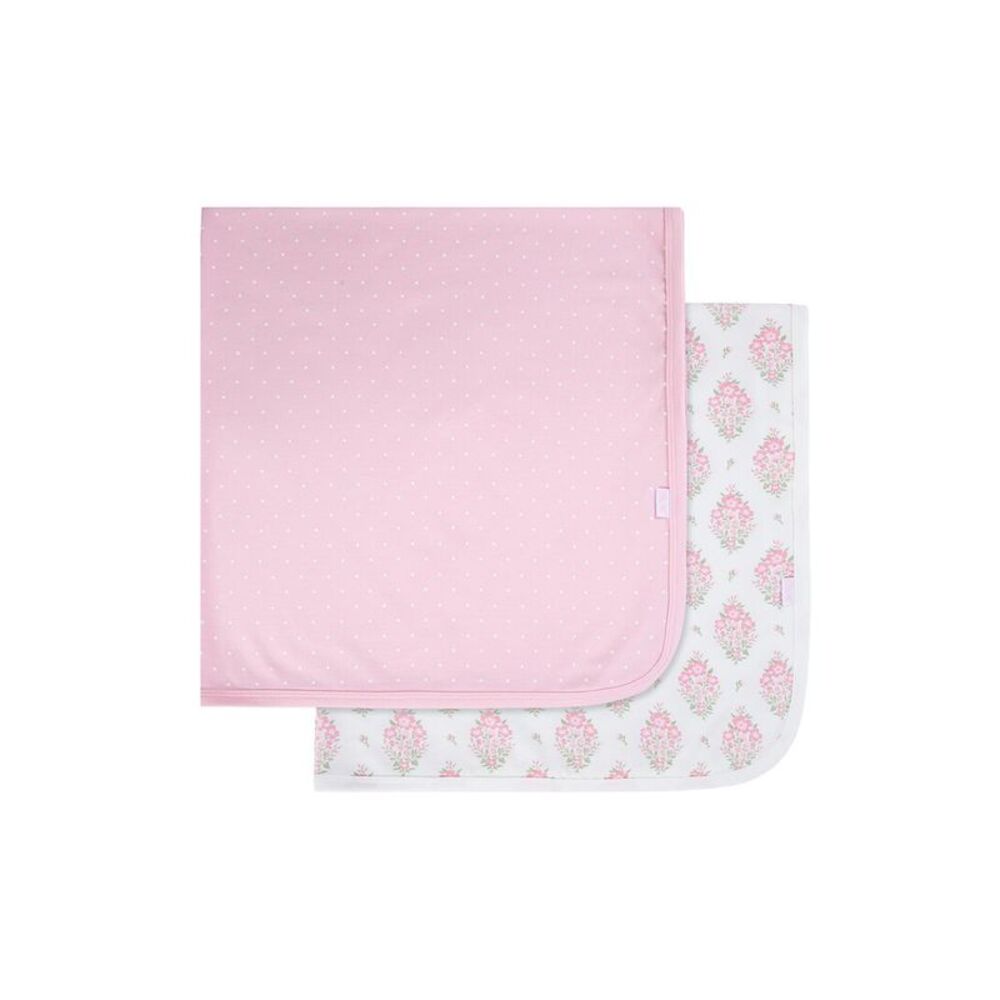 Little Me Girls  2Pk Floral Receiving Blanket, Pink